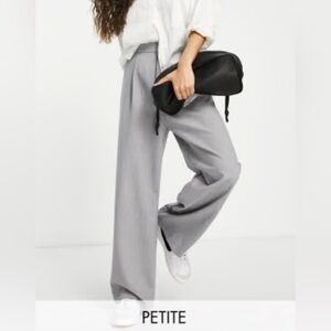 Stradivarius Petite Wide Leg Relaxed Dad Pants - Gray